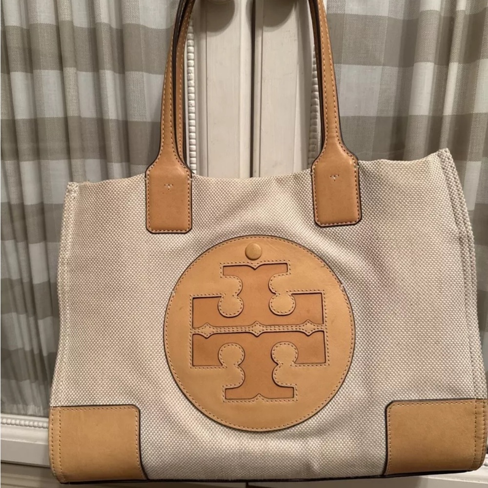 Tory Burch Beige Canvas Tote Bag